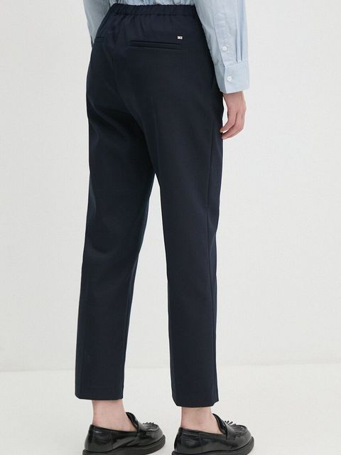 Tommy Hilfiger spodnie damskie kolor granatowy proste high waist WW0WW43632