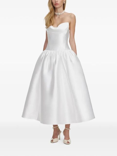 Self-Portrait sweetheart flared midi dress - White - zdjęcie produktu nr 2