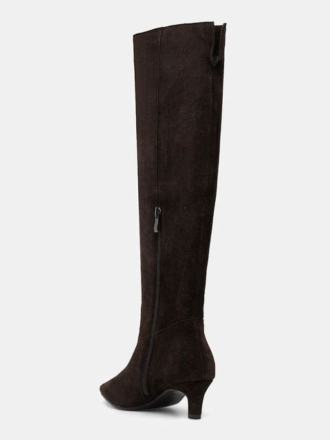 Answear.LAB kozaki zamszowe kolor brązowy na szpilce