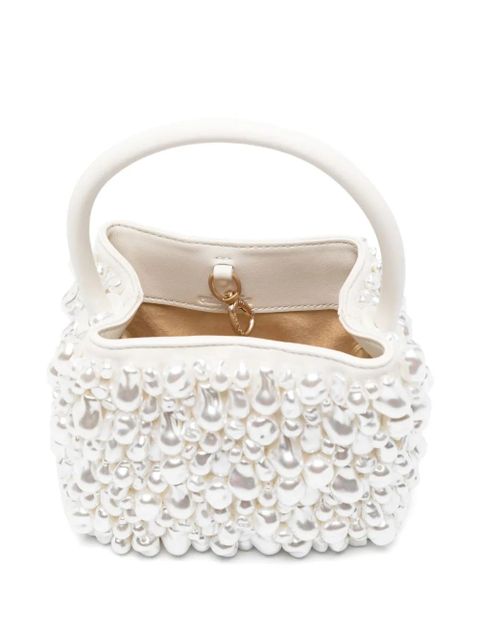 Cult Gaia Solene pearl-embellished top handle bag - White