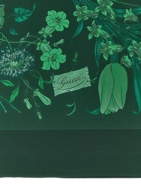 Gucci Flora Carriage silk scarf - Green