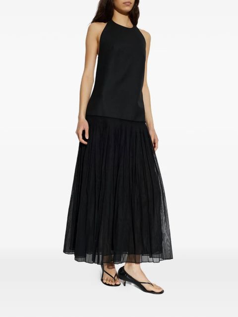 Róhe halterneck pleated maxi dress - Black