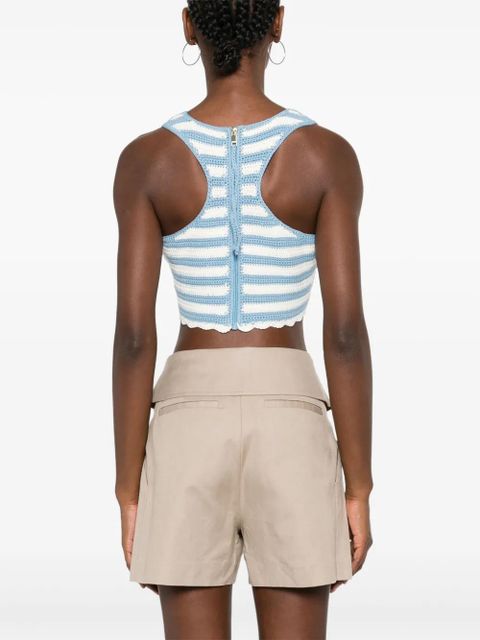 GANNI striped organic cotton tank top - Blue
