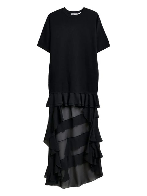 Essentiel Antwerp Imaille ruffled sheer mini dress - Black - zdjęcie produktu nr 1