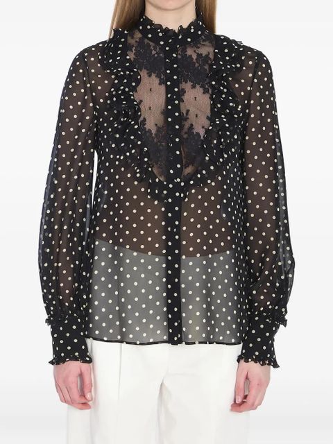Valentino Garavani Plusdepois-print georgette shirt - Black - zdjęcie produktu nr 1
