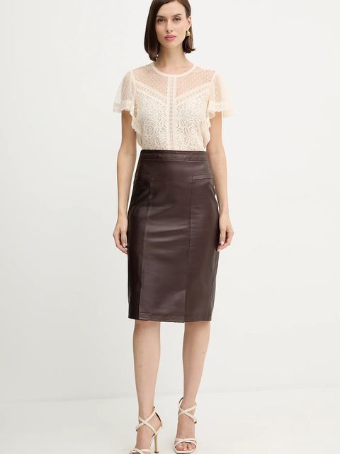 Morgan bluzka damska kolor beżowy gładka DASHKA - zdjęcie produktu nr 2