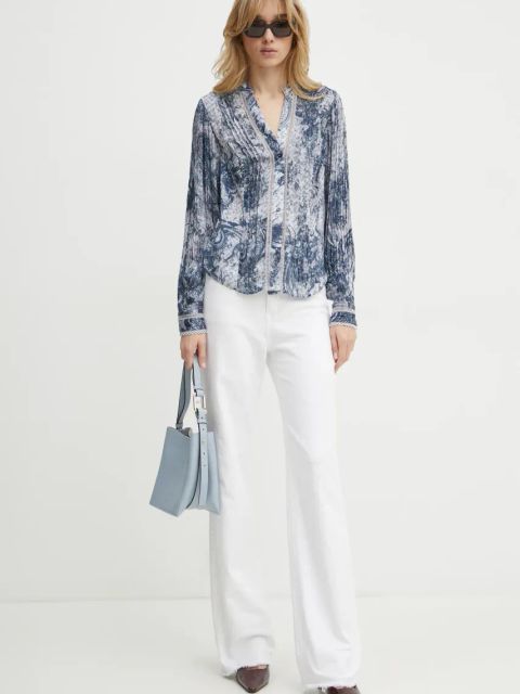 Guess koszula damska kolor niebieski regular W5RH16 WDW82