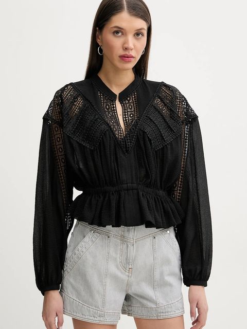 IRO bluzka damska kolor czarny gładka WP16RIXI - zdjęcie produktu nr 1