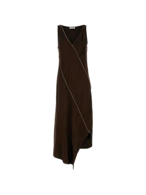 Jil Sander brown asymmetric hem dress - zdjęcie produktu nr 1