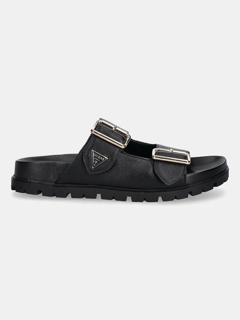 Guess klapki skórzane FASTEN damskie kolor czarny FLTFST LEA03 - zdjęcie produktu nr 2