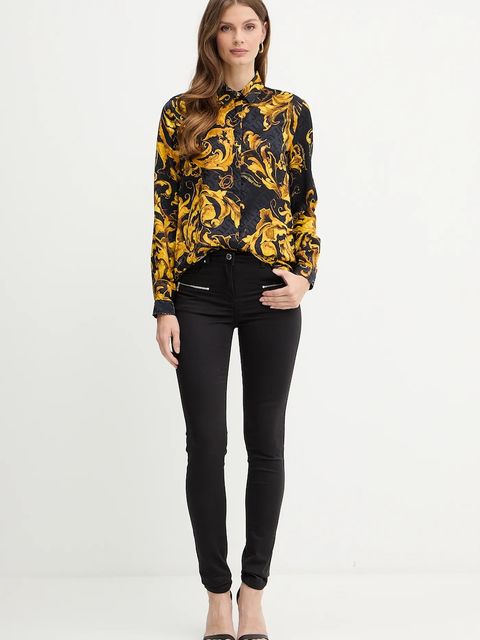 Versace Jeans Couture koszula damska kolor czarny regular z kołnierzykiem klasycznym 79HAL201 NS671 - zdjęcie produktu nr 2