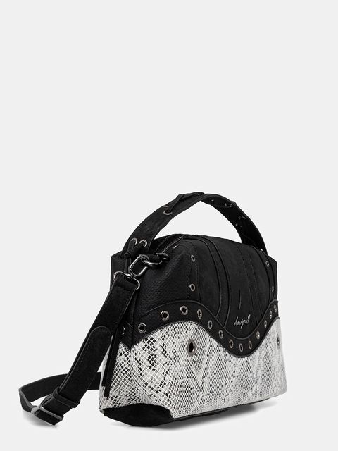 Desigual torebka SNAKE PATCH BERGAMO kolor czarny 25WAXP29