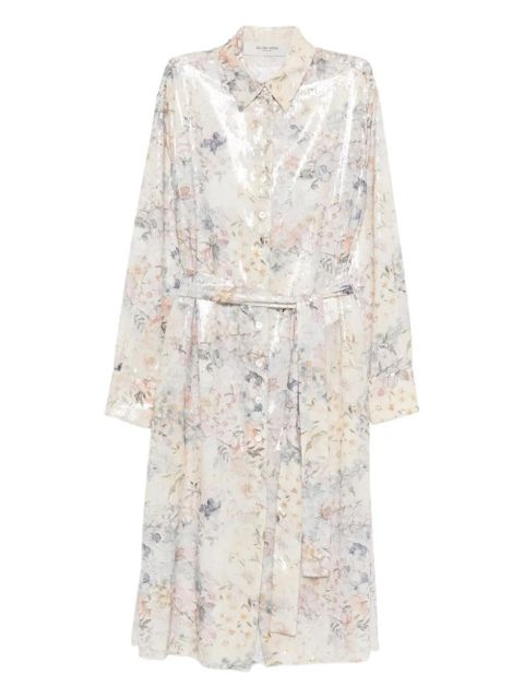 Golden Goose sequin floral shirt midi day dress - Neutrals - zdjęcie produktu nr 1