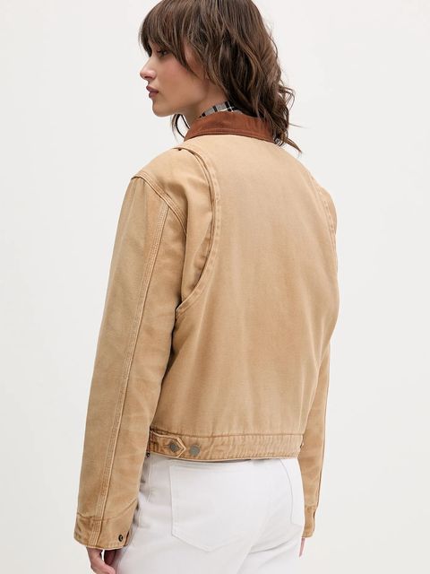 Guess Originals kurtka jeansowa kolor brązowy przejściowa W5BN80 WG163