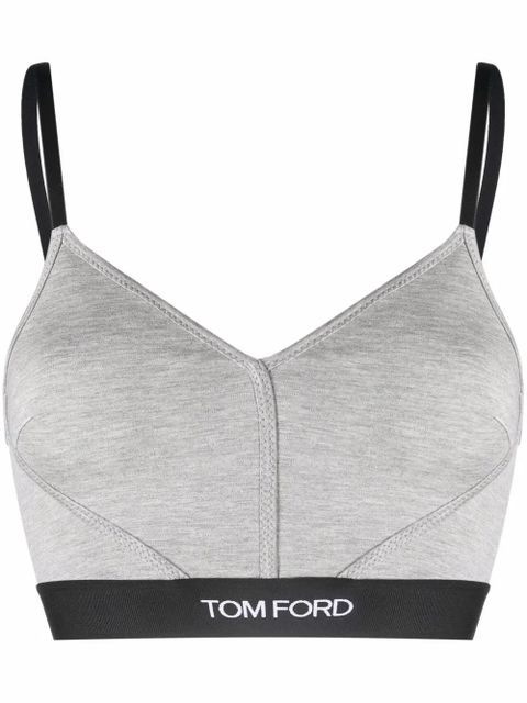 TOM FORD stretch-modal crop top - Grey - zdjęcie produktu nr 1