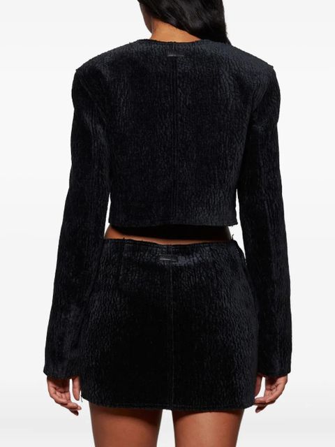 Alexander Wang velvet-effect cropped jacket - Black