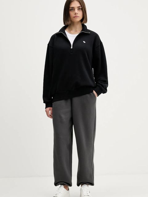 Abercrombie & Fitch bluza damska kolor czarny gładka KI152-5418-900