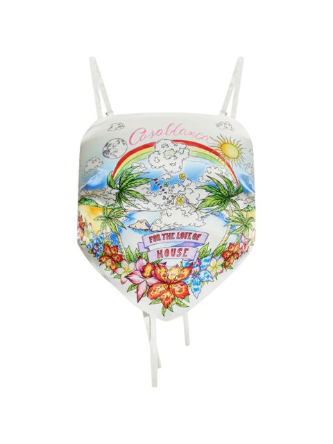 Casablanca Better Days graphic-print crop top - White - zdjęcie produktu nr 1