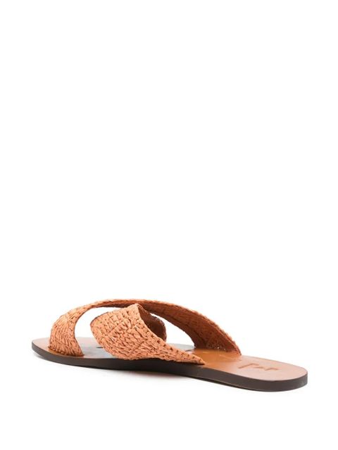 Manebi raffia flats - Orange