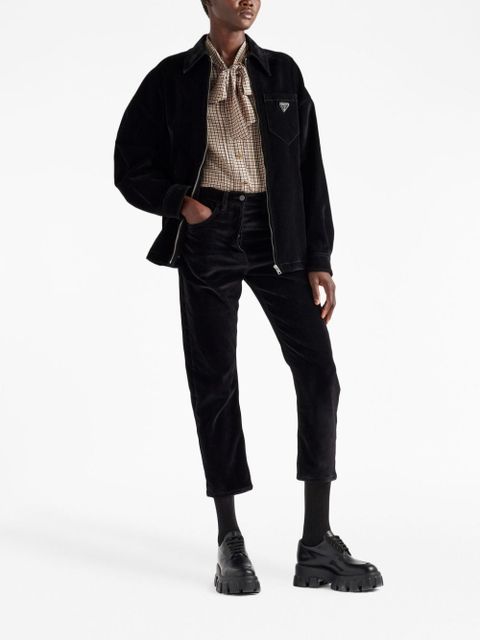 Prada velvet denim blouson jacket - Black
