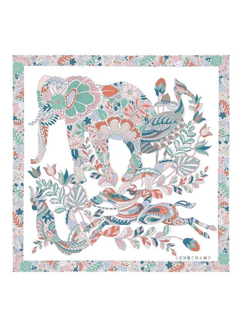 Longchamp Forêt silk scarf - White - zdjęcie produktu nr 1