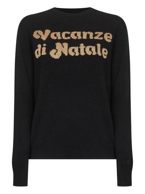 MC2 Saint Barth jacquard-lettering long-sleeve sweater - Black - zdjęcie produktu nr 1