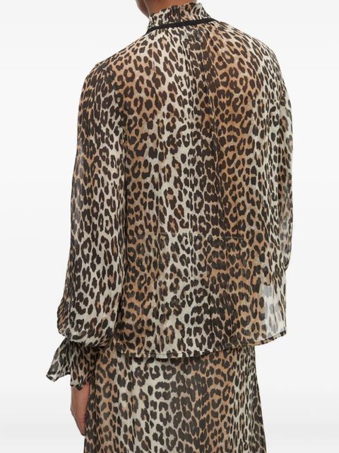 GANNI leopard-print blouse - Neutrals