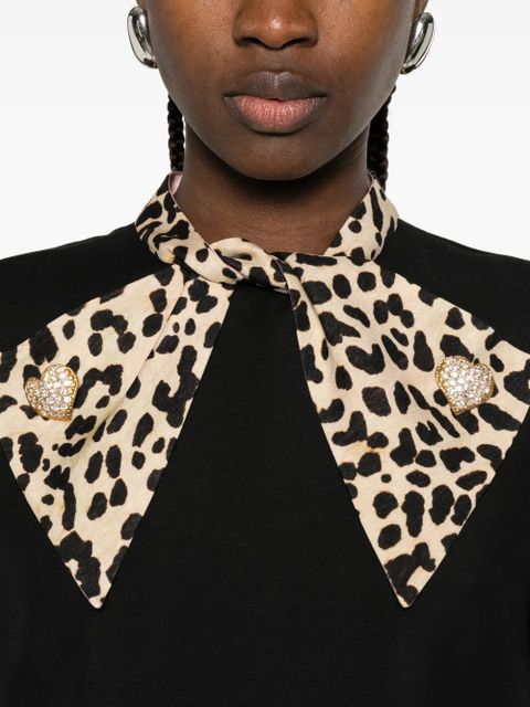 Valentino Garavani leopard-bow mini dress - Black