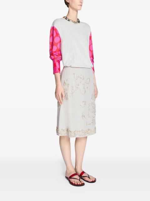 DRIES VAN NOTEN contrast-sleeves T-shirt - Grey