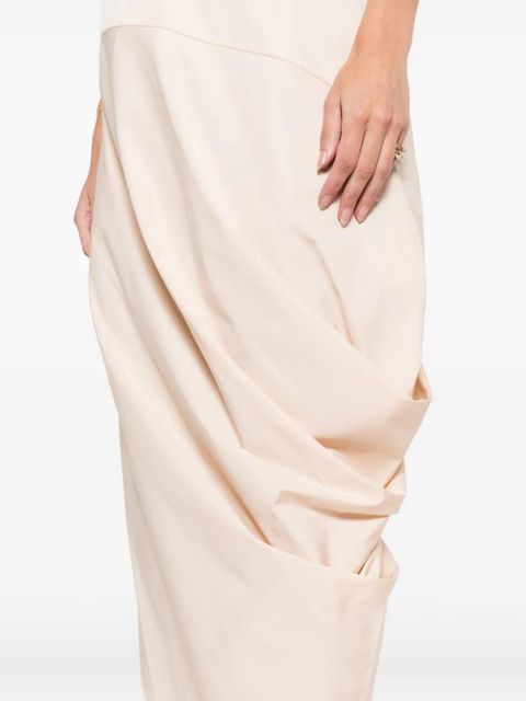 St. Agni drape-detail midi dress - Pink