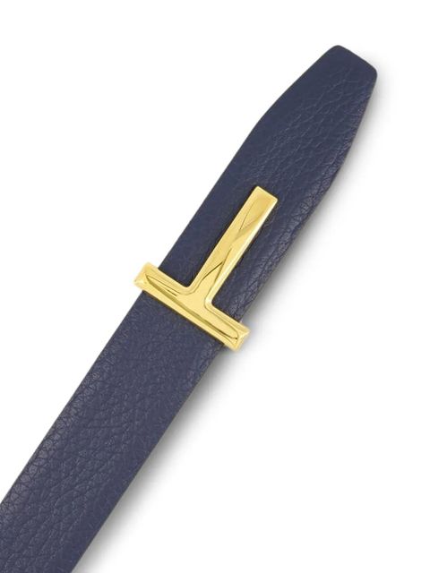 TOM FORD reversible logo-buckle leather belt - Blue