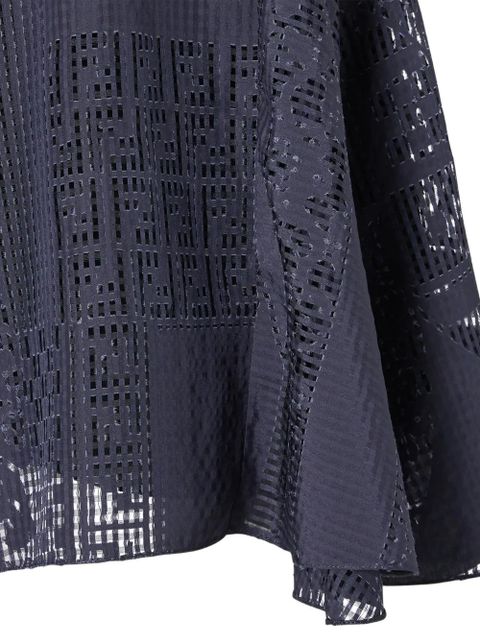 FENDI lace-panelled skirt - Blue