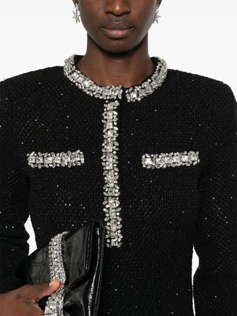 Self-Portrait sequin knit mini dress - Black