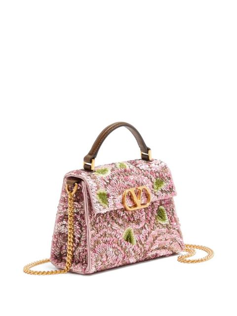 Valentino Garavani mini VSling embroidered handbag - Pink