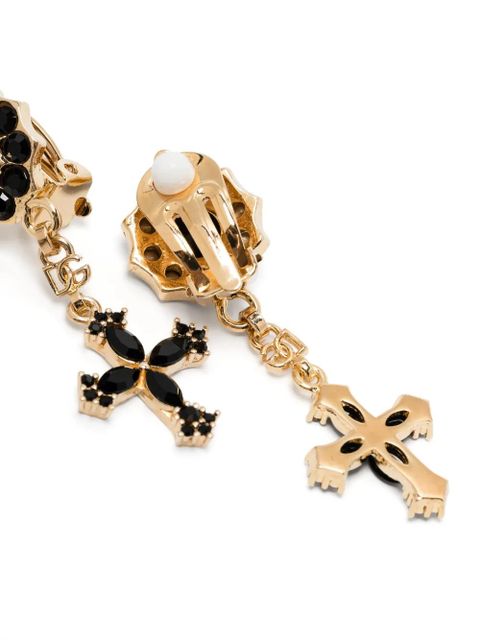 Dolce & Gabbana cross-charm drop earrings - Gold
