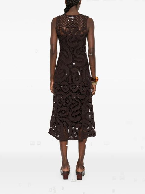 PINKO crochet midi dress - Brown