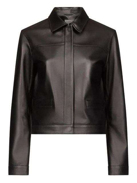 LouLou de Saison collared leather jacket - Black - zdjęcie produktu nr 1