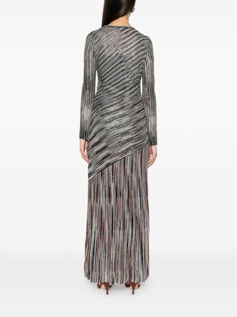 Missoni sequin-embellished striped maxi dress - Black