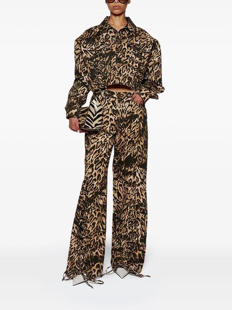 Jean Paul Gaultier Leopard-print jeans - Brown