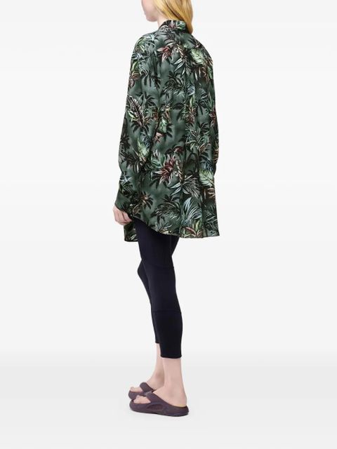 Rabanne floral-printed silk shirt - Green