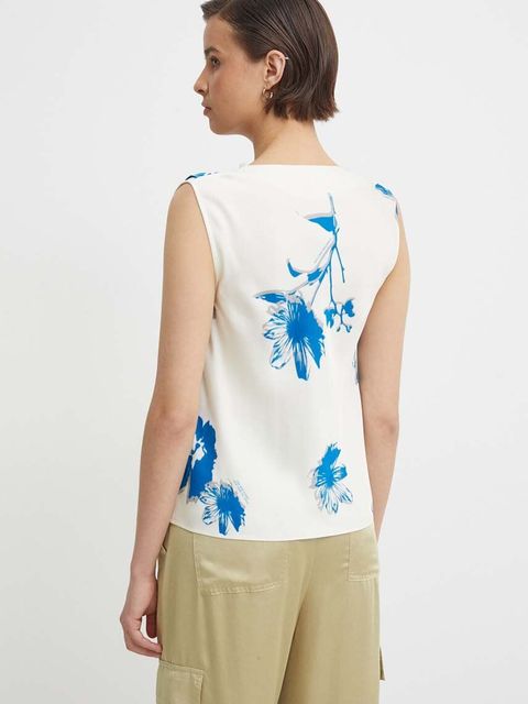 Calvin Klein bluzka damska kolor beżowy gładka K20K207036