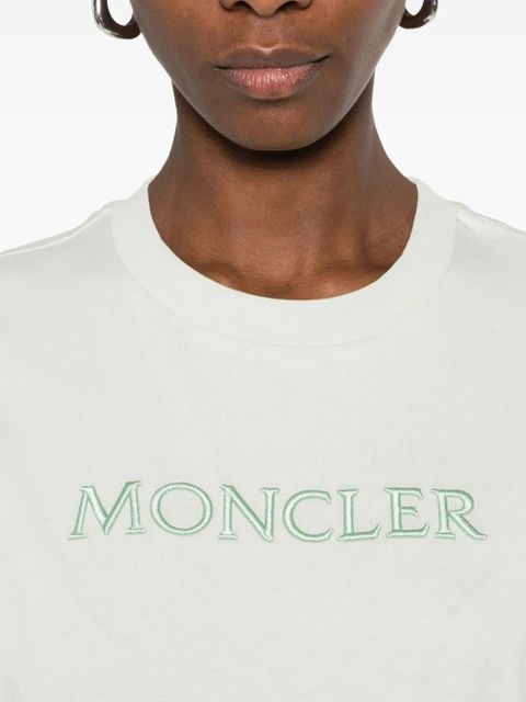 Moncler embroidered logo T-shirt - Neutrals