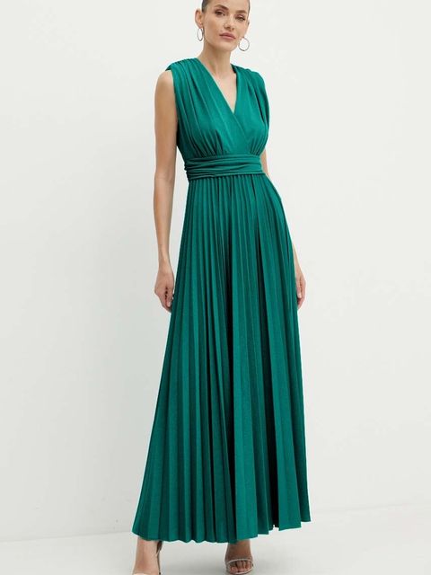 Morgan sukienka REINE kolor turkusowy maxi rozkloszowana