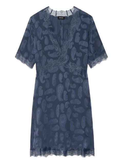Zadig&Voltaire paisley-pattern V-neck dress - Blue - zdjęcie produktu nr 1