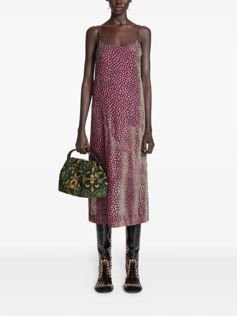 DRIES VAN NOTEN polka-dot pattern midi dress - Pink