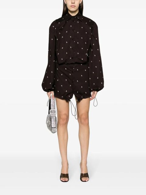 The Attico logo-print cotton shirt dress - Brown - zdjęcie produktu nr 2