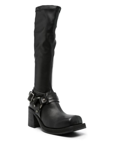 Acne Studios 80mm square-toe leather boots - Black