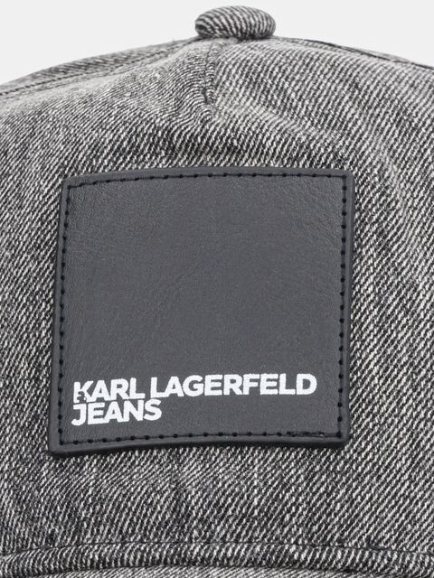 Karl Lagerfeld Jeans czapka z daszkiem bawełniana kolor szary A4W33076