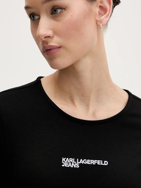 Karl Lagerfeld Jeans sukienka kolor czarny mini dopasowana B1W13044