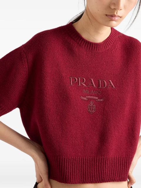 Prada wool and cashmere crew-neck sweater - Red
